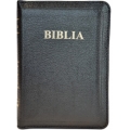 Biblie lux imbracata in piele, mica, fermoar, coperta negru